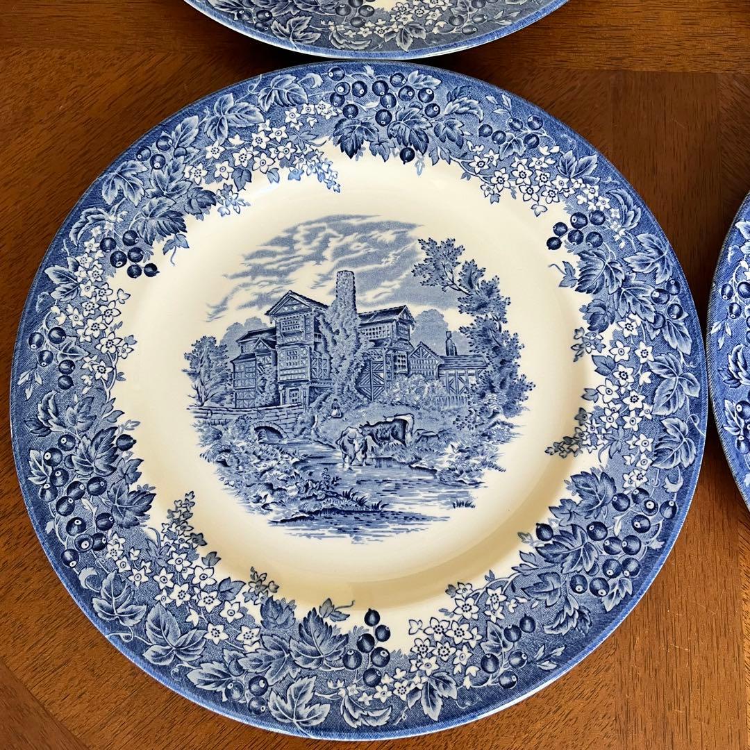 【美品】英国製　ウェッジウッド★ロマンチックイングランド★ディナー皿　4枚
