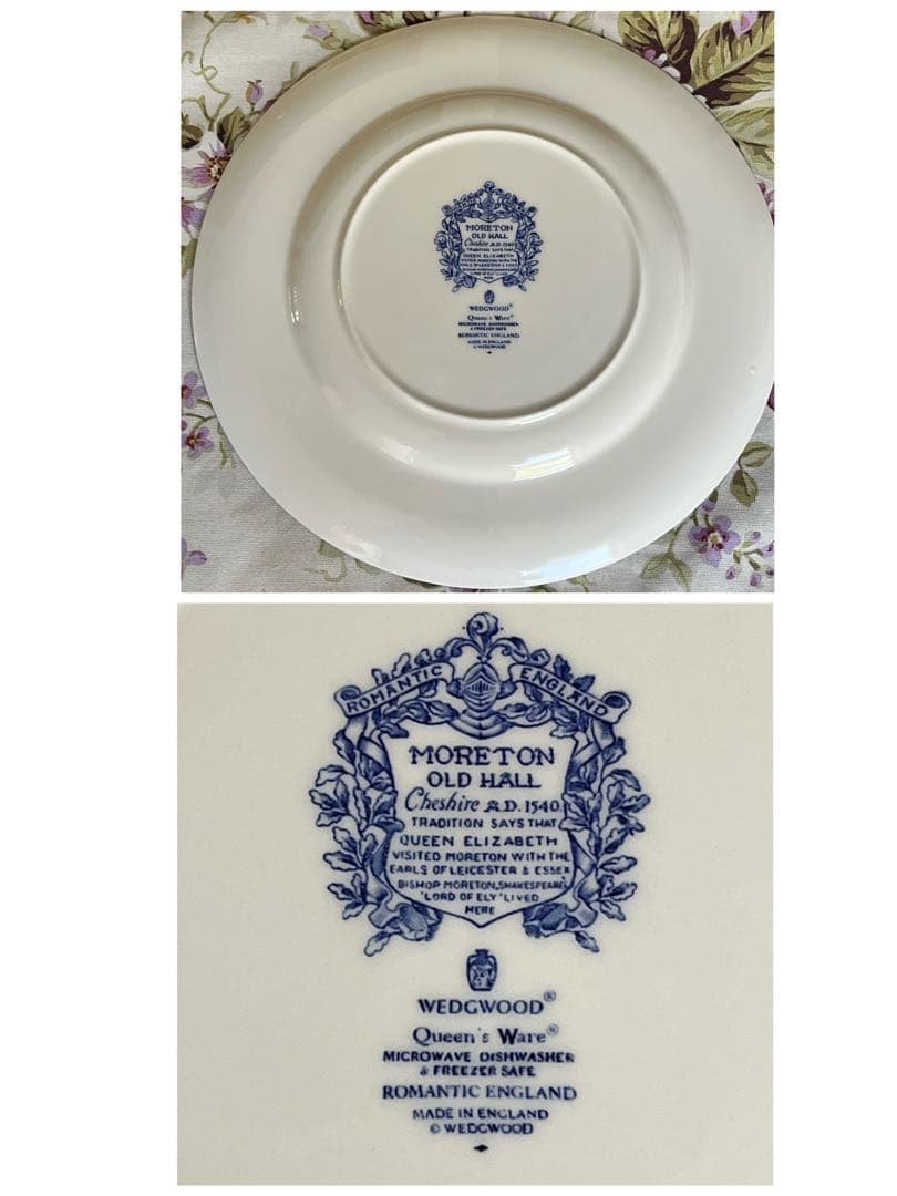 【美品】英国製　ウェッジウッド★ロマンチックイングランド★ディナー皿　4枚
