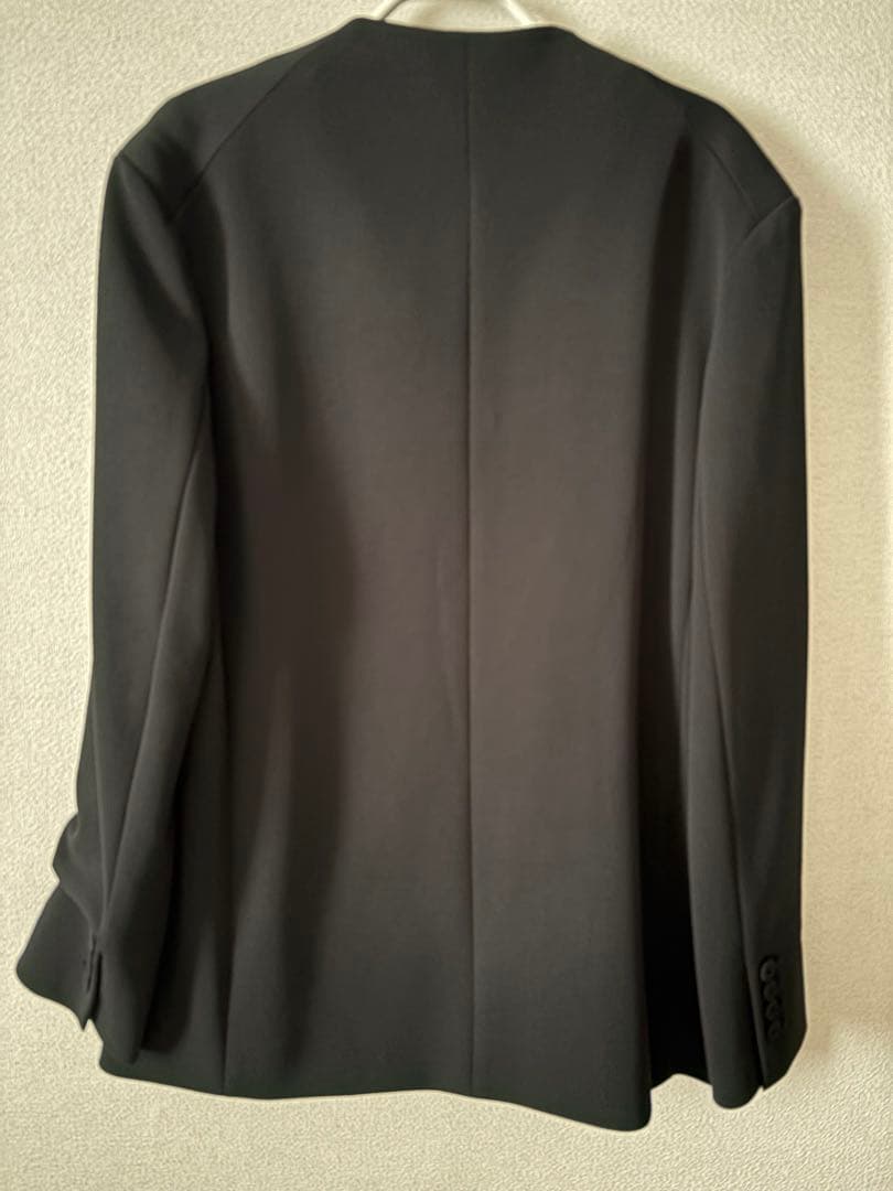 TODAYFULカラーレスツイルジャケット　黒ノーカラーブラック