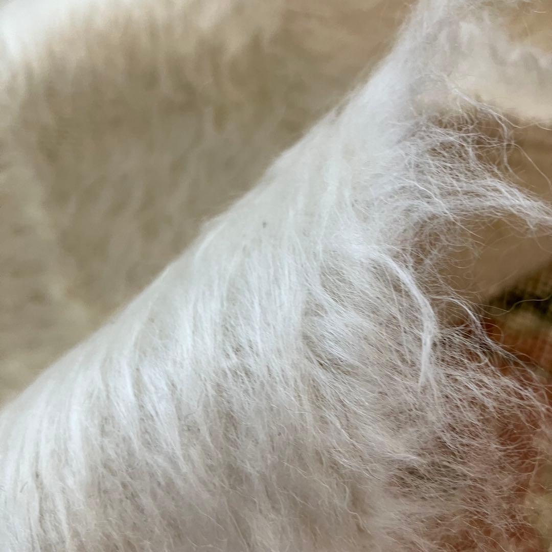 ラスト白　新品wool100％ホワイト バッターニエ　トルコヴィンテージラグ