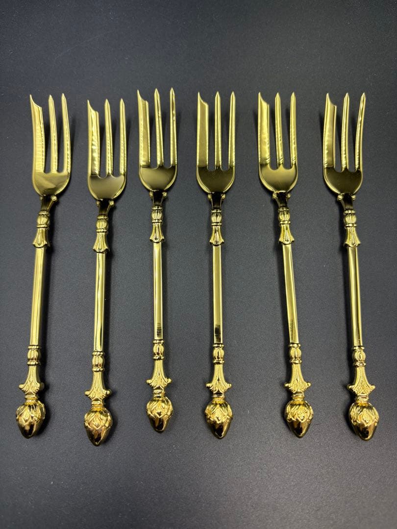 クリストフウィドマン銀器 フォーク&スプーン6本セット カトラリー 24金メッキ