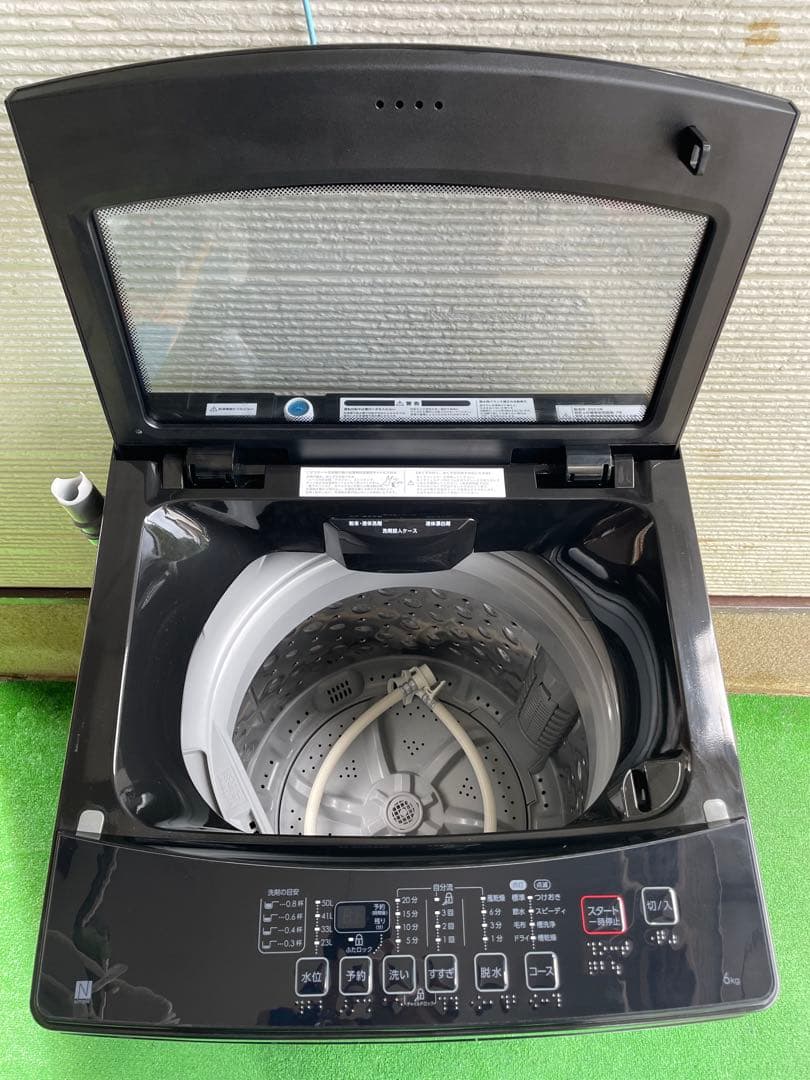 803 ニトリ おしゃれブラックガラストップ 6kg洗濯機 2023年製 単身