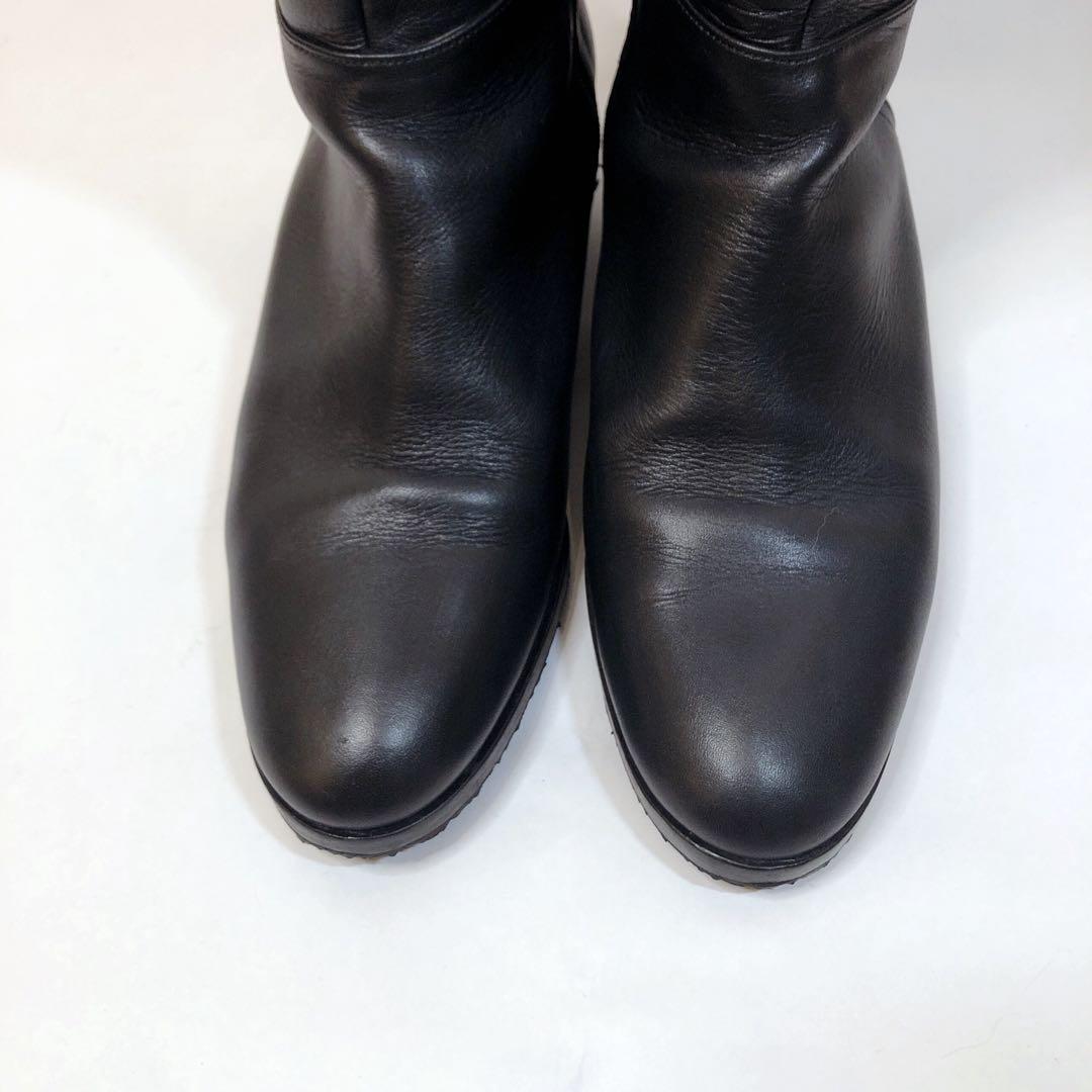 美品　Odette e Odile ロングブーツ ブラック　レザー サイドジップ