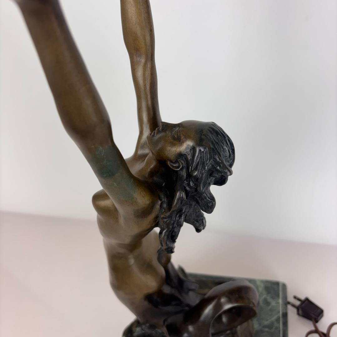 アンティーク ヴィンテージ イタリア製 ブロンズ像 ランプ 高さ約50㎝