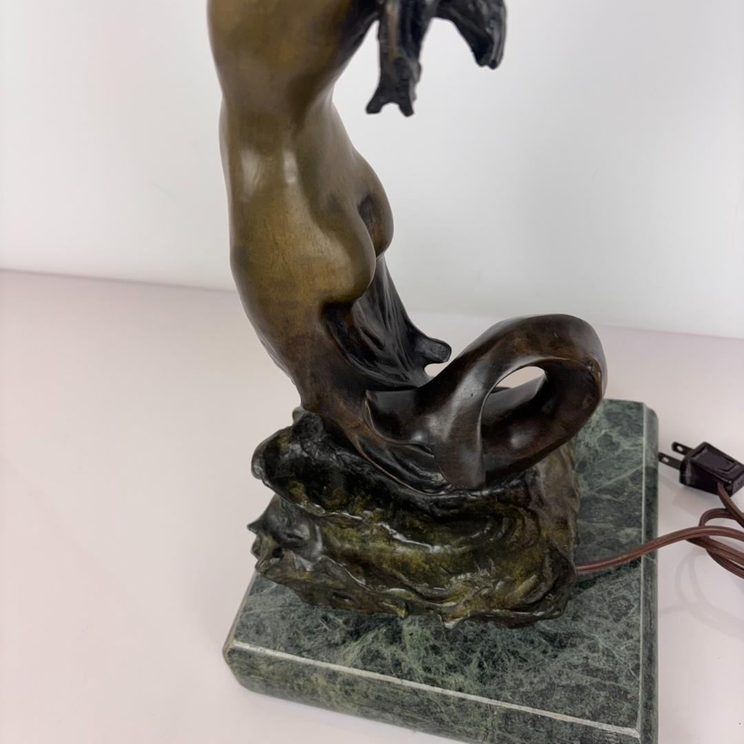 アンティーク ヴィンテージ イタリア製 ブロンズ像 ランプ 高さ約50㎝