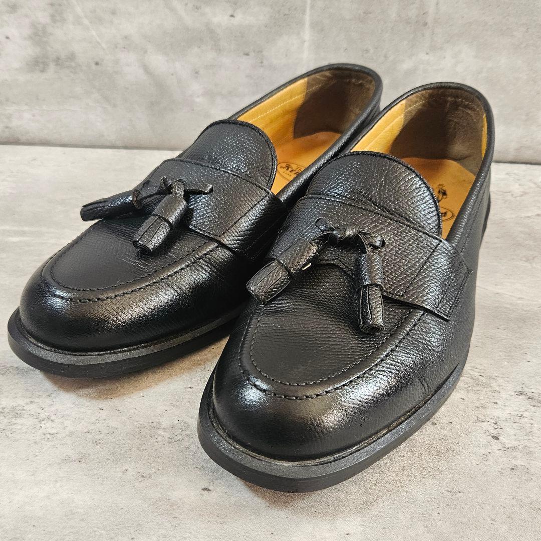 ケンフォード タッセルローファー 25.5cm 黒 シボ本革 定番人気