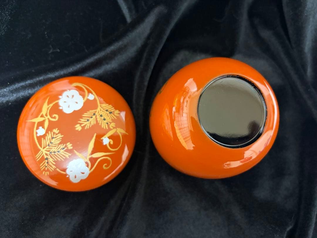 棗 無垢 なつめ 茶入れ 茶道具 茶筒花七宝蒔絵輪島塗直径6cm×高6.5cm