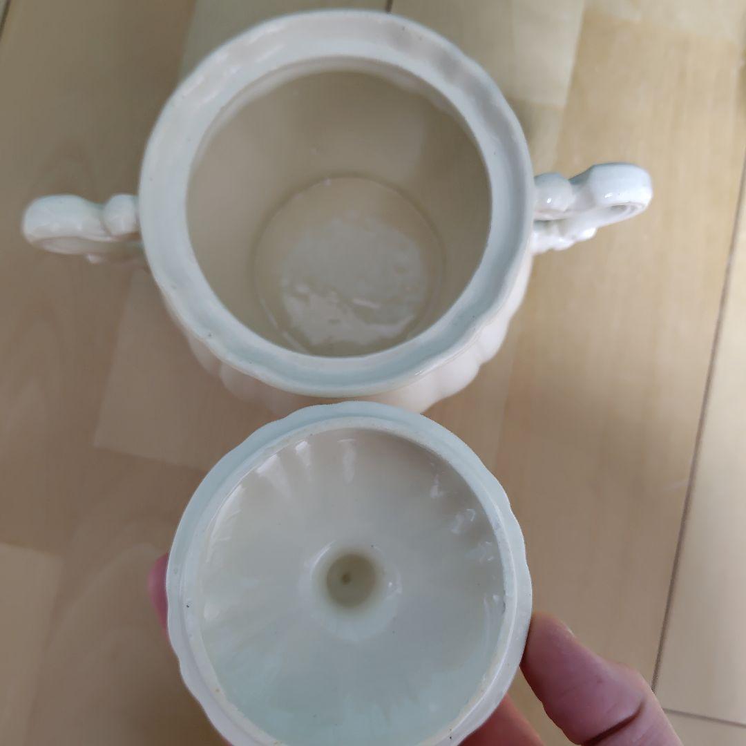 サルグミンヌ　花リム　ポット＆シュガーポット セット　アンティーク