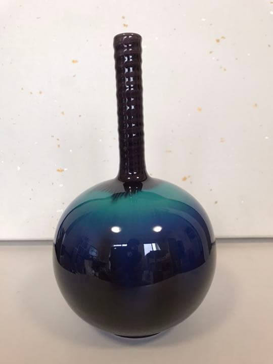 人間国宝　三代目徳田八十吉　花入　共箱共布　T39 本物保証