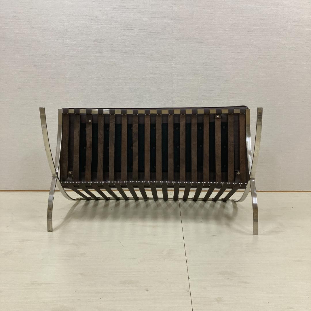 バルセロナチェア リプロダクト 革製　 2人掛け ラブソファ 　コンパクト