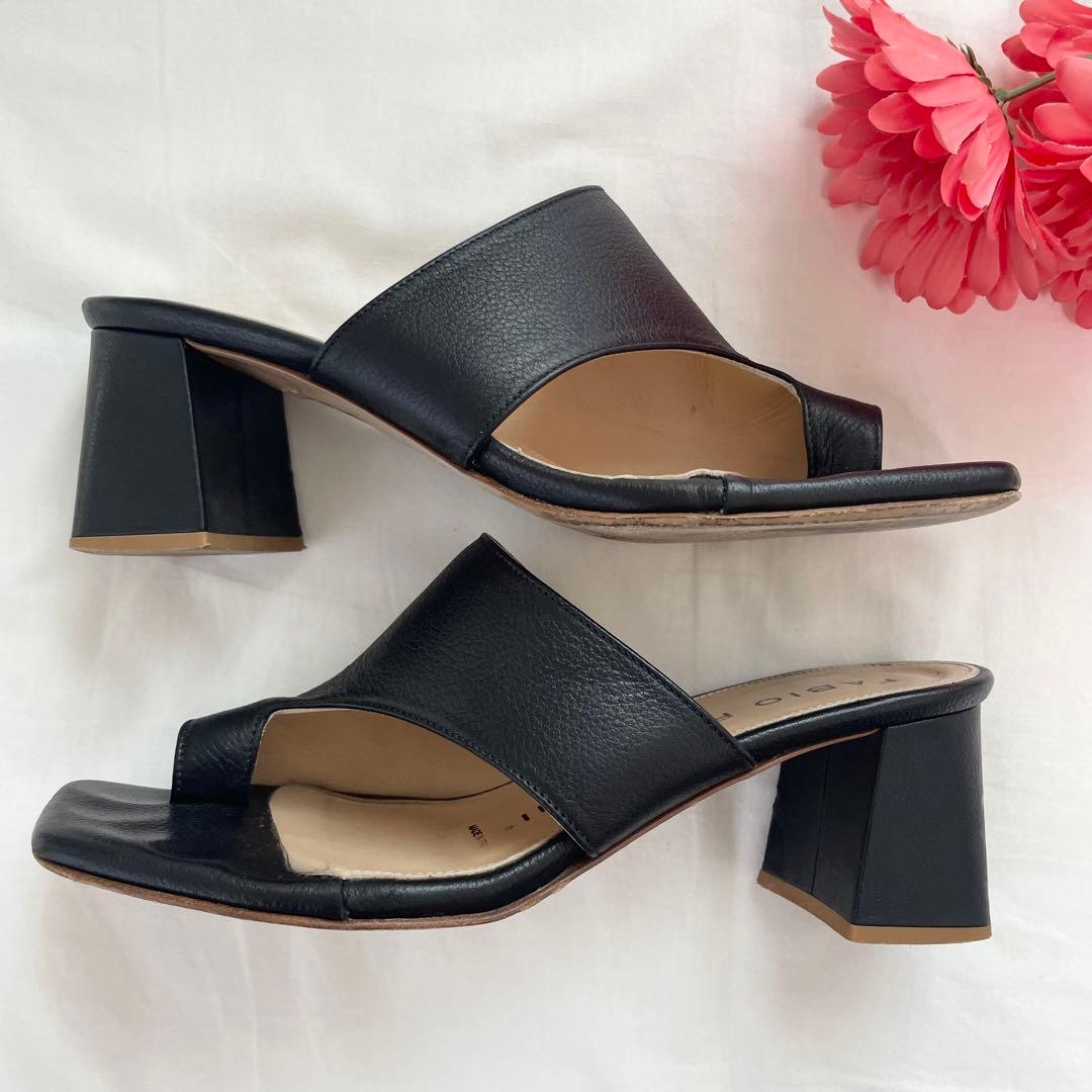 定価3万 FABIO RUSCONI チャンキーヒールスクエアトゥサンダル 24