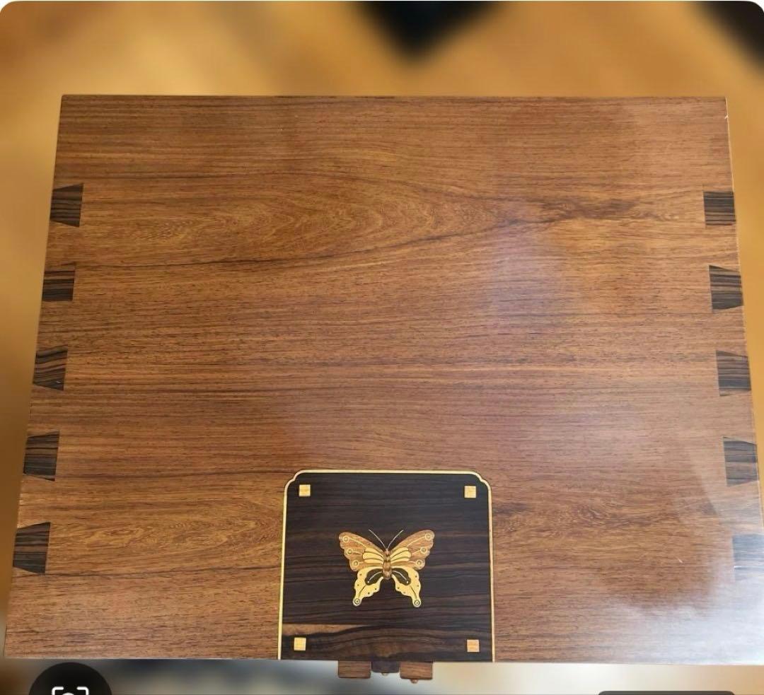 寄木箪笥　木象嵌　３段チェスト　サイドボード 整理箪笥　寄木細工　鍵付き