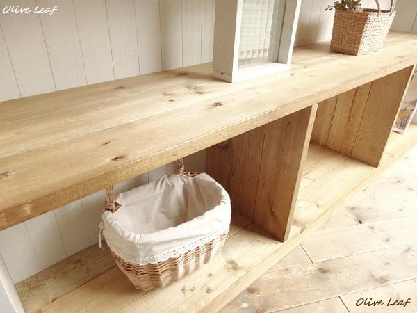 サイズ、デザインオーダー可！超ワイドラックＷ130●シャビーホワイト受注製作