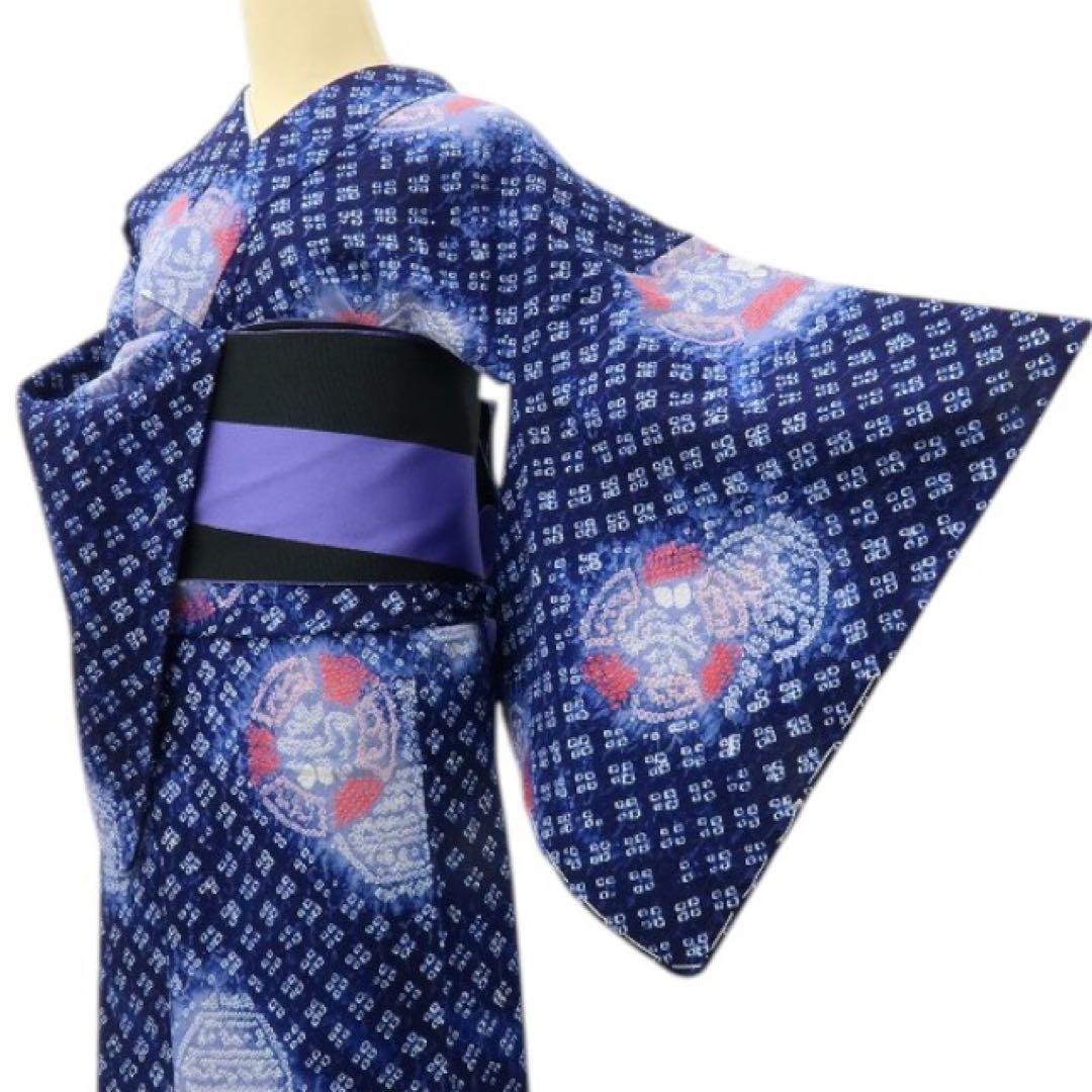 新品 有松鳴海絞り 洗える夏着物 高級浴衣 着物 A3353