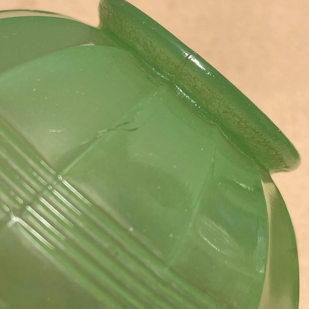 MR-182A昭和初期頃 ウランガラス デザート皿ガラスデザートボウル2個セット