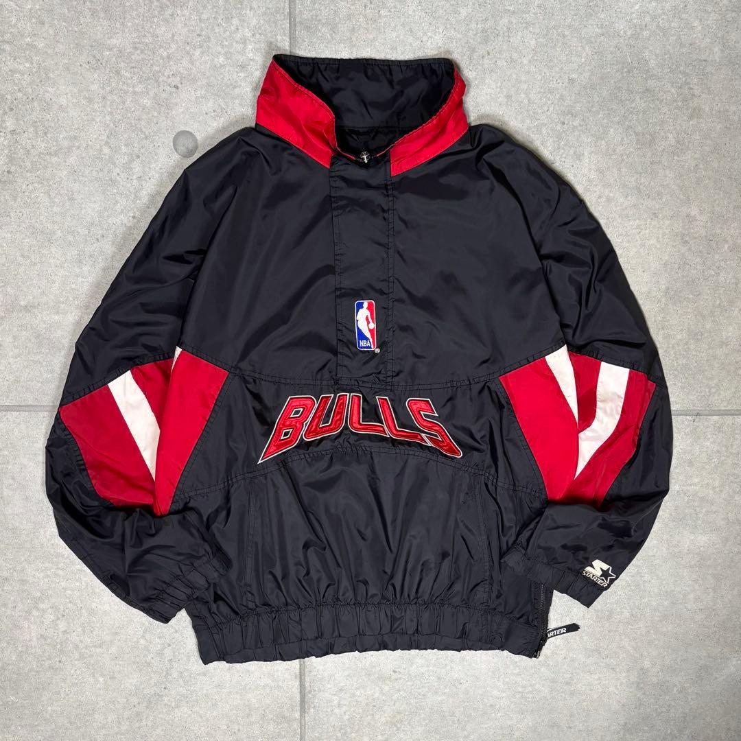 STARTER　ナイロンジャケット　90s　NBA　シカゴ・ブルズ　ハーフジップ