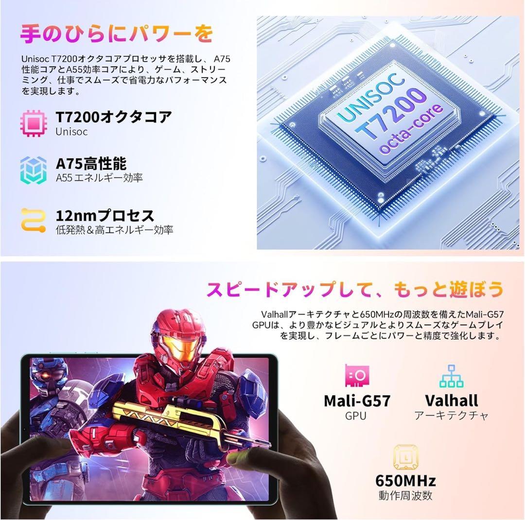 Android 15 タブレット 8インチ　12GB RAM+128GB+1TB