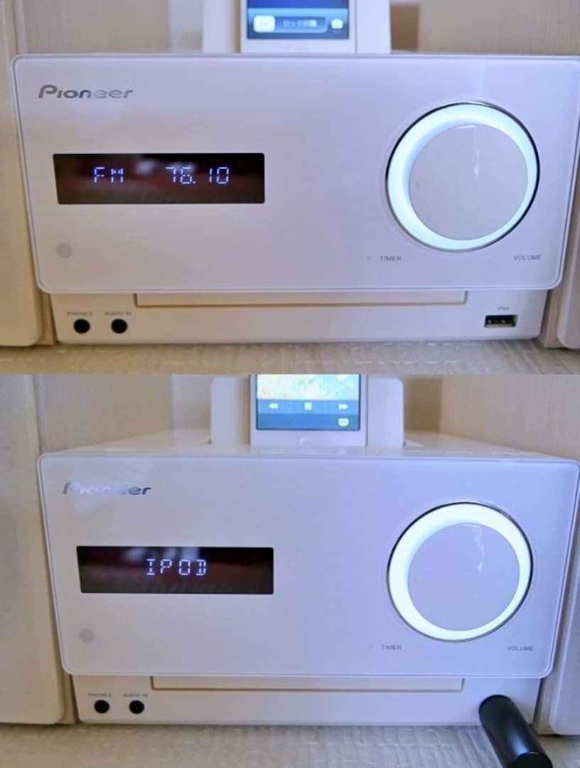 ★稼働美品　パイオニアCD ミニコンポ X-CM31-W　第四世代i-pod付き