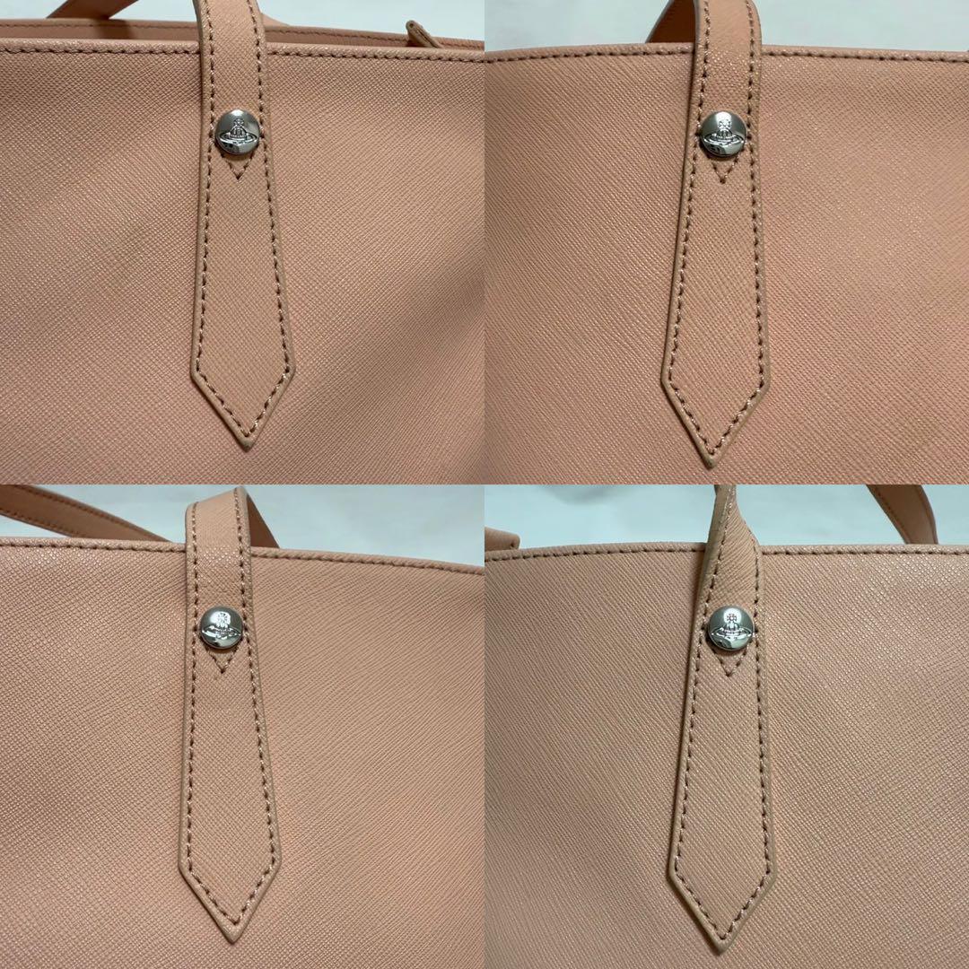 【美品】ヴィヴィアンウエストウッド トートバッグ レザー オーブ ピンク A4可