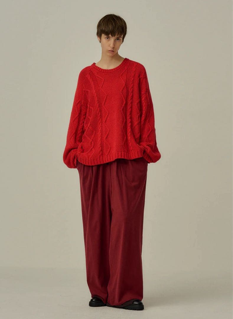 トップス ANCELLM CABLE STICH KNIT