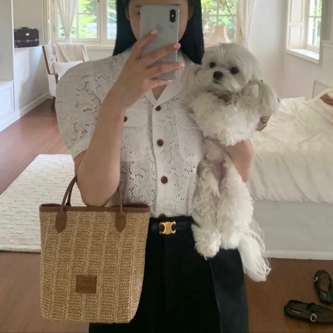 韓国犬服【papier】Raffia Work Back & Backpack