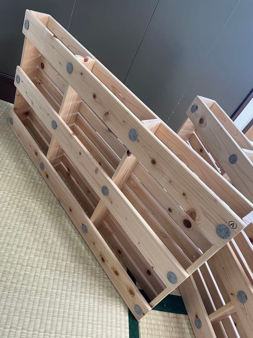 【送料込み】①国産ひのきパレットベッド　シングル　すのこベッド