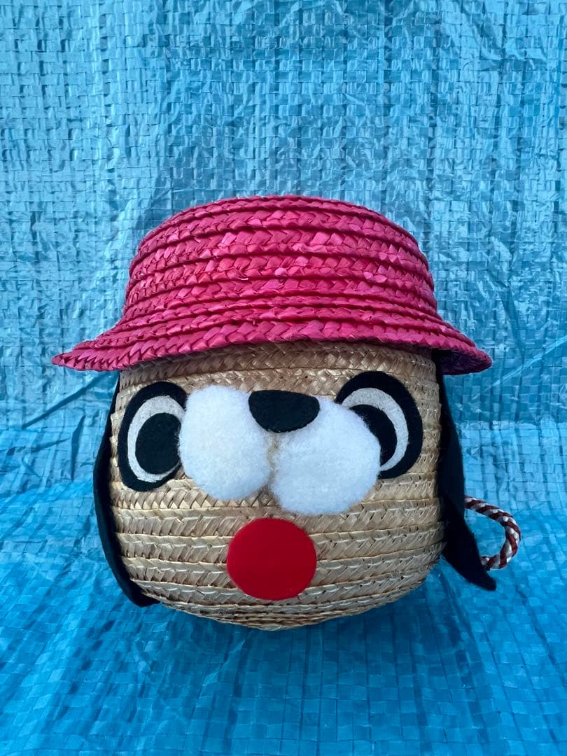 【O-1059】麦わら 小物入れ 置物 工芸品 お土産