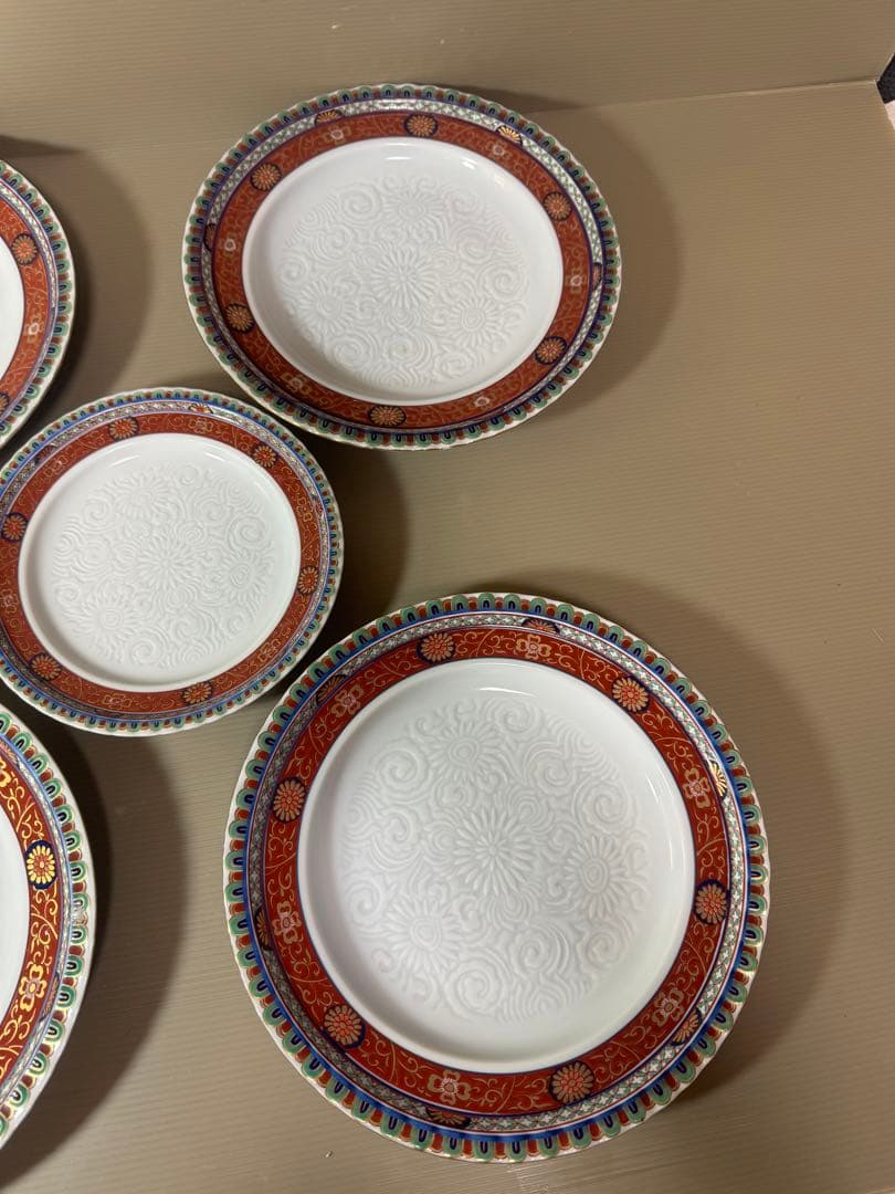 2813 林九郎窯　24cmの中皿4客　18cmの中皿1客　未使用