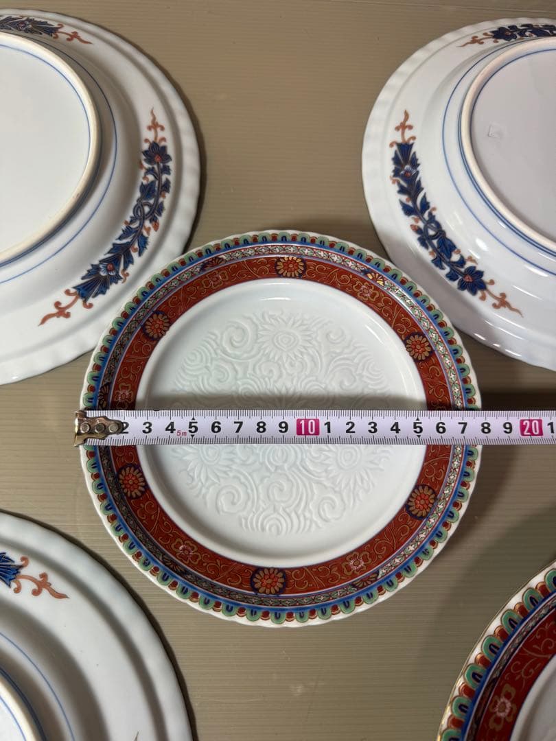 2813 林九郎窯　24cmの中皿4客　18cmの中皿1客　未使用