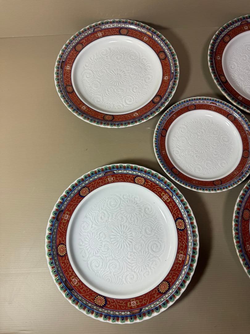 2813 林九郎窯　24cmの中皿4客　18cmの中皿1客　未使用