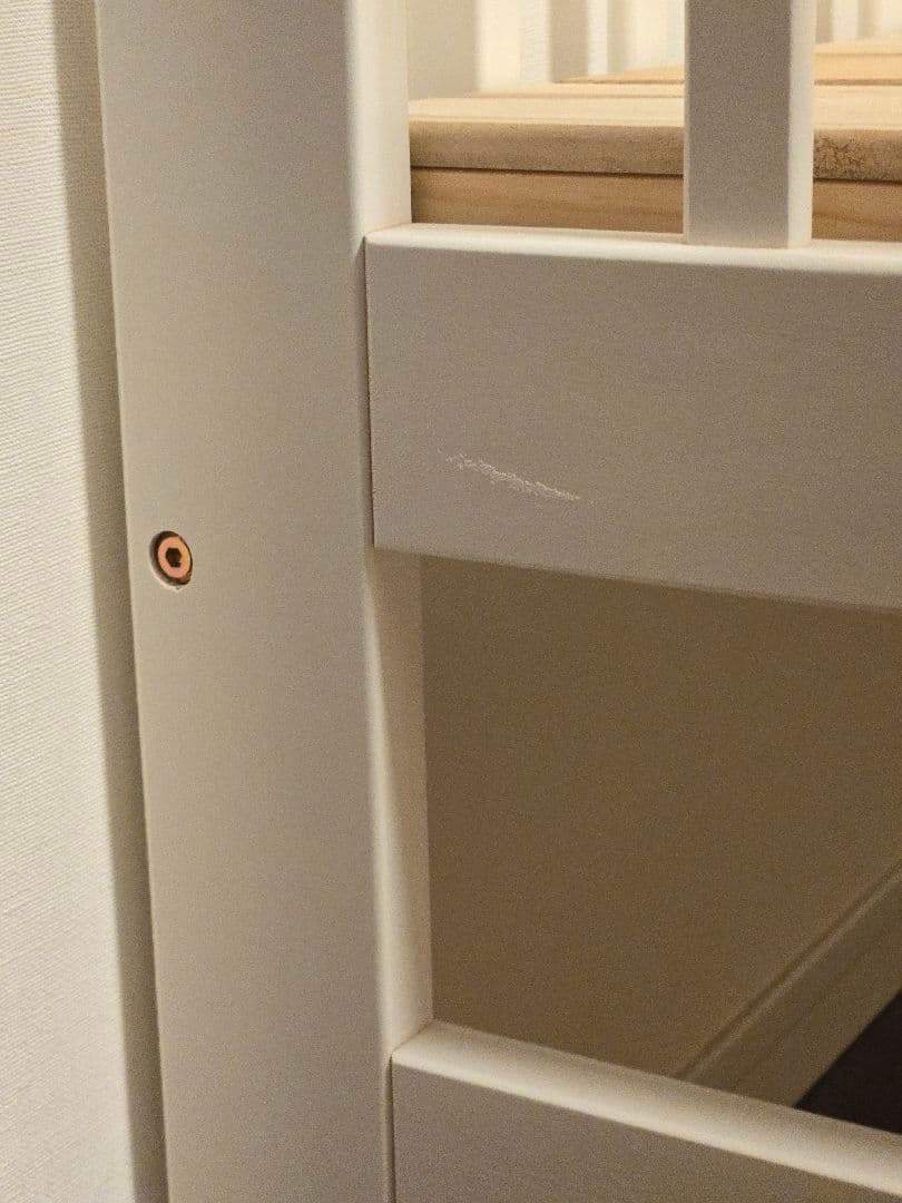 【美品】ベビーベッド　ハイポジションミニベッド アーチ（ホワイト） KATOJI