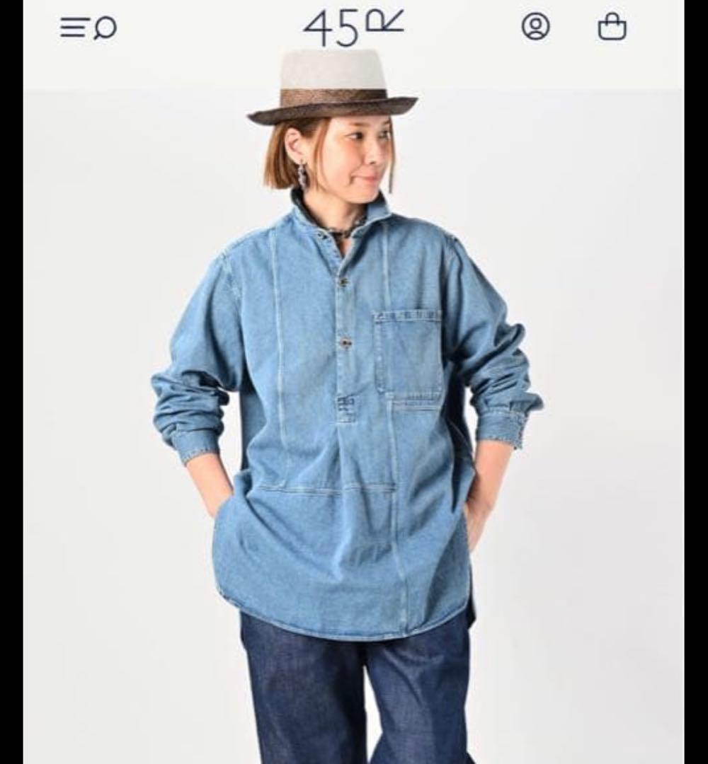 【週末限定価格】45R 908パッチワークグランパブルシャツ(淡)