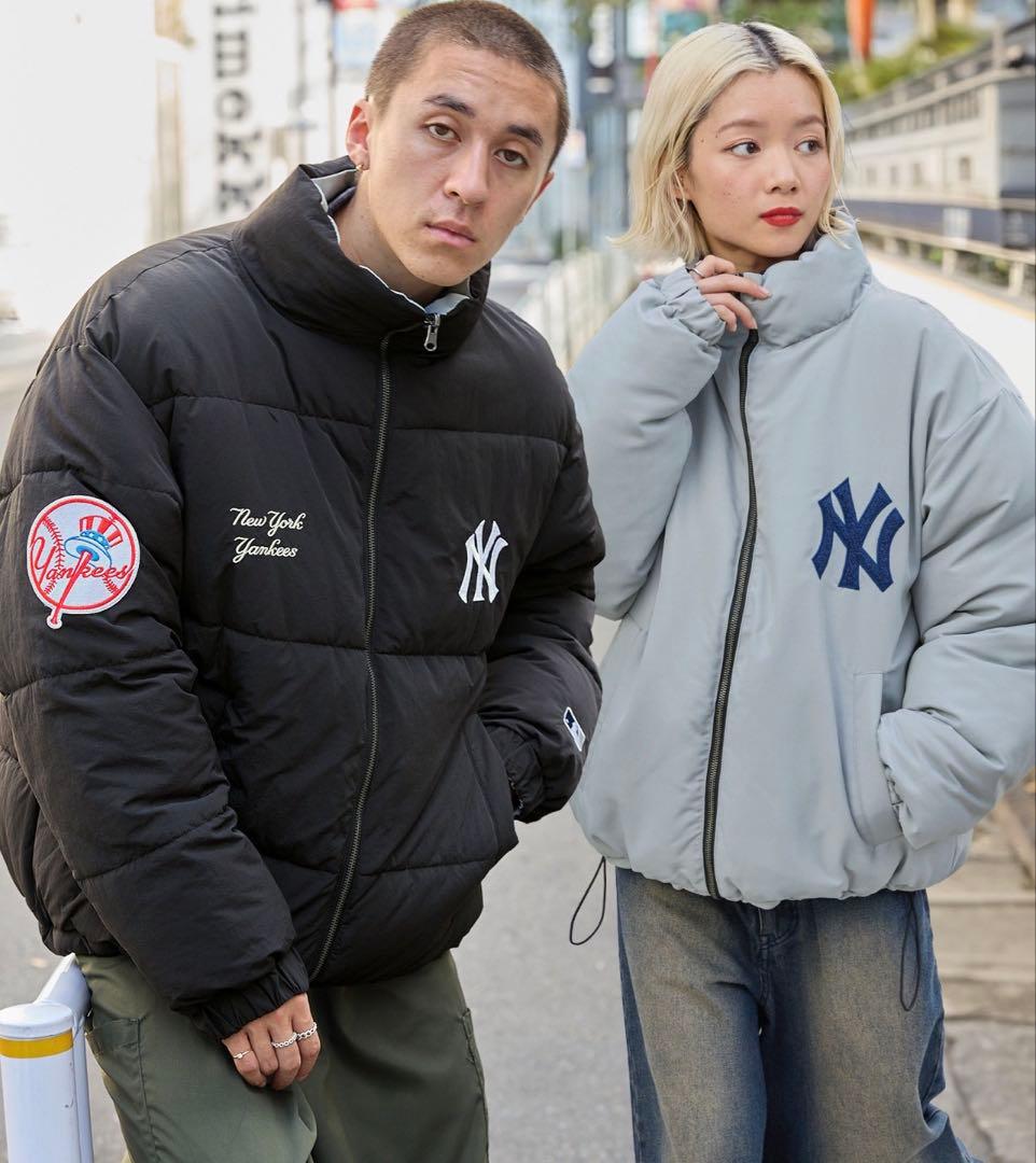 ヤンキース　ダウンジャケット MLB ワッペン刺繍 2WAYリバーシブル