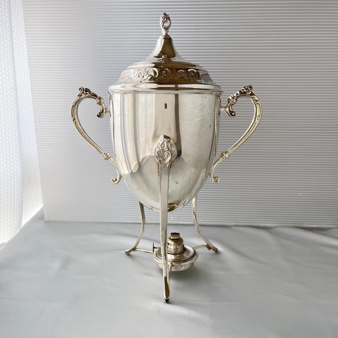 【サモワール】フローラル 【シルバープレート】バナー ホットウォーターサーバー