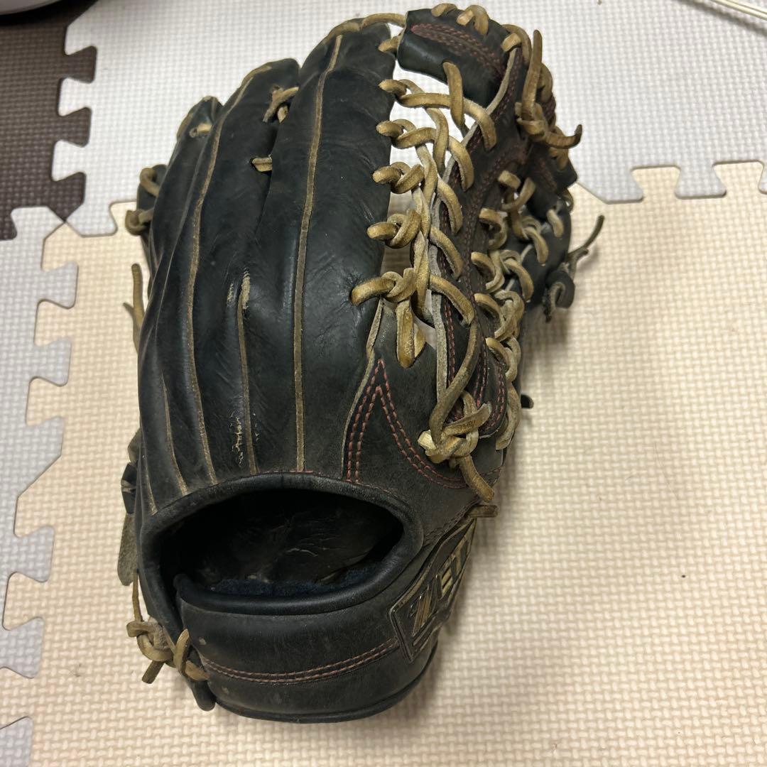 ゼット 硬式グローブ 黒 ベージュ 外野用