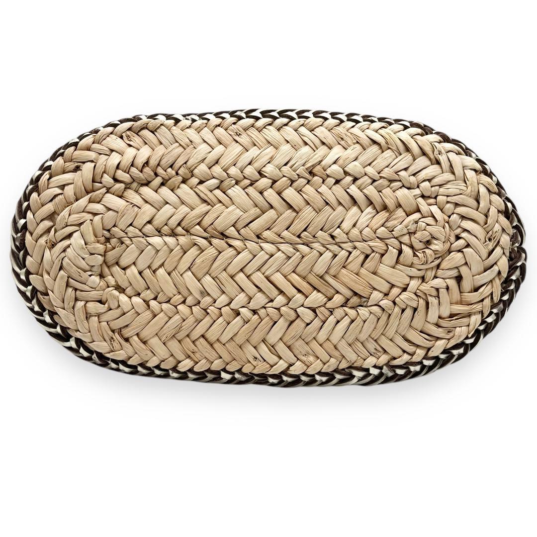 美品■アニヤハインドマーチ　かごバッグ　シルバー　リボン　レザープレート