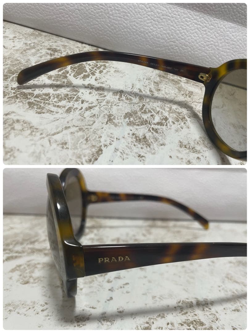 正規品　美品　プラダ　べっこう調　デカサングラス　SPR06R-F ブラウン