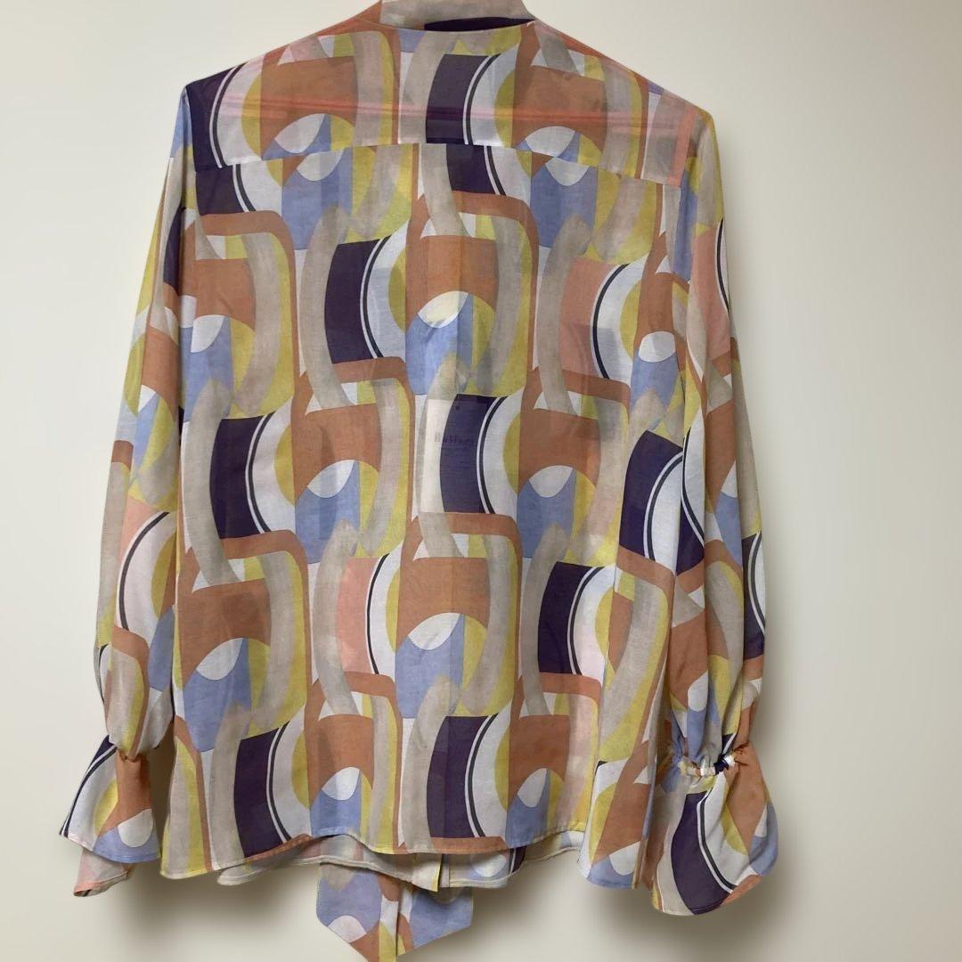 新品　タグ付　Ballsey オプティカルプリント ボウタイブラウス