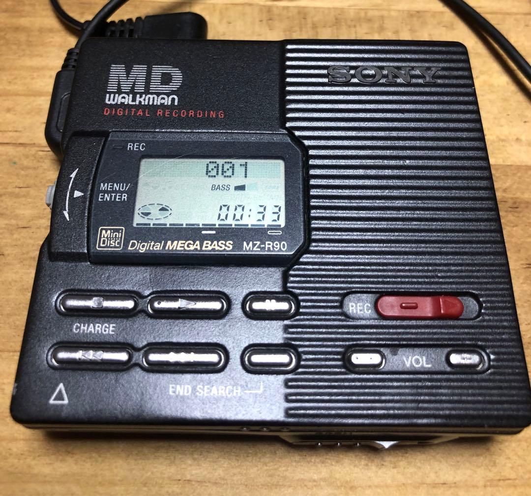 【希少】録音再生動作良好 SONY MDウォークマン　MZ-R90 ブラック