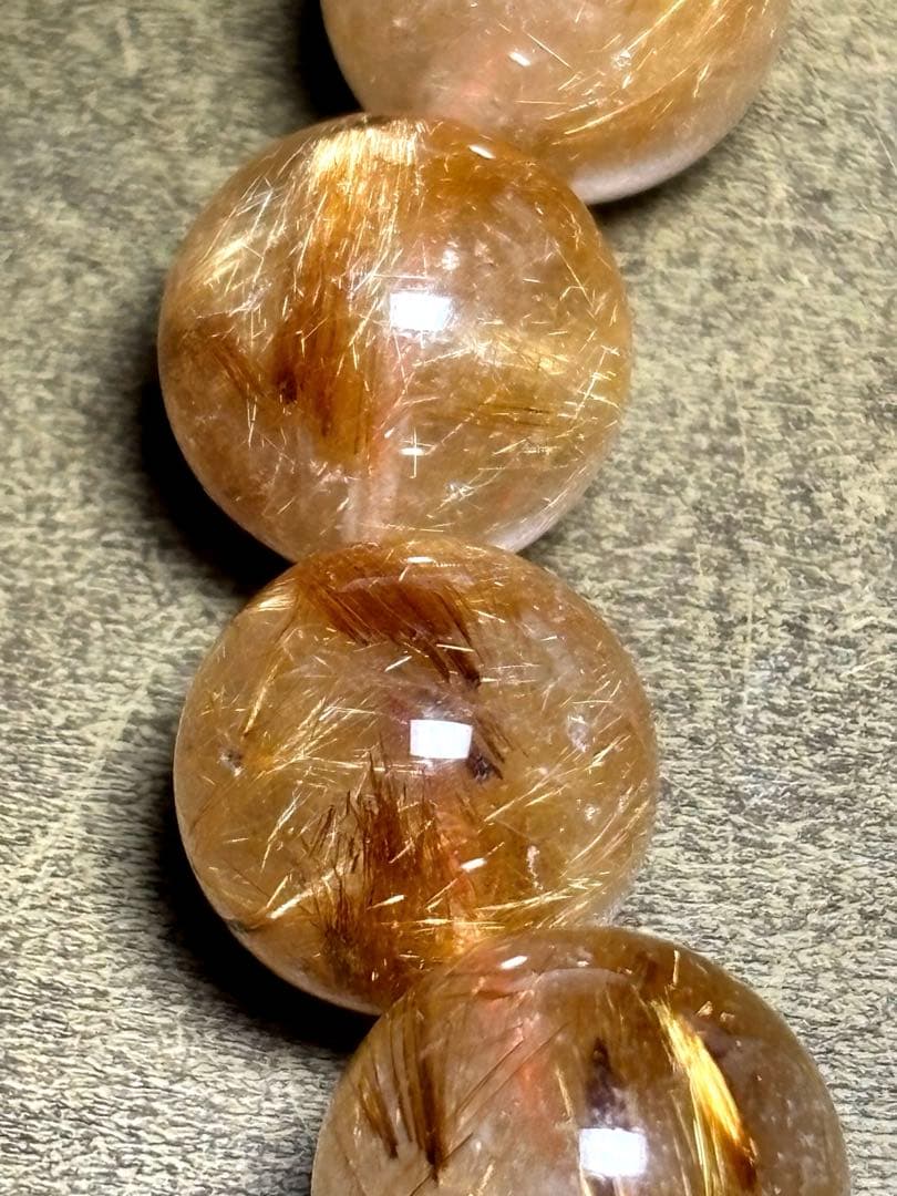 【新入荷】　タイガータイチンルチルブレス13㎜大玉（新品未使用）高品質　針ミチ2