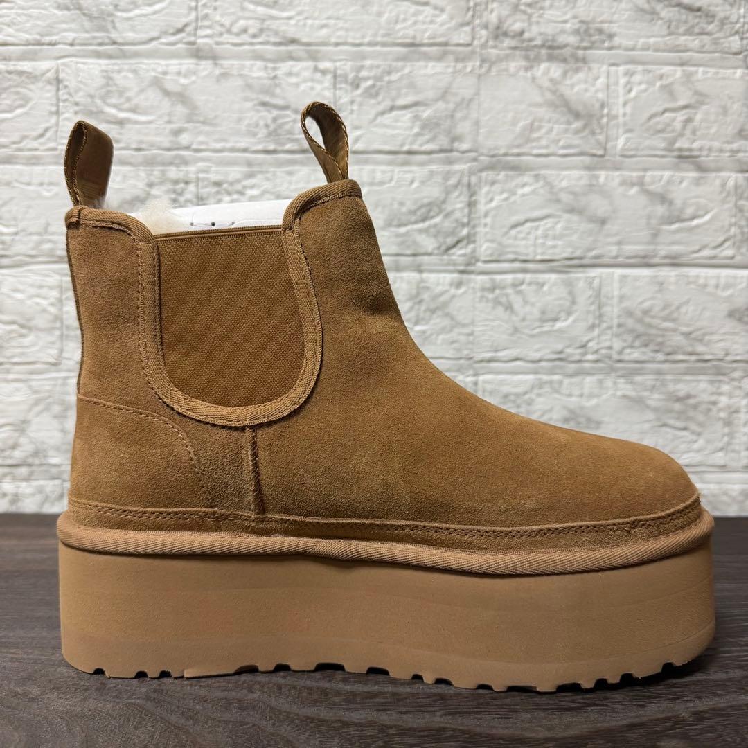 UGG ニューメル プラットフォーム チェルシー 25cm チェスナット