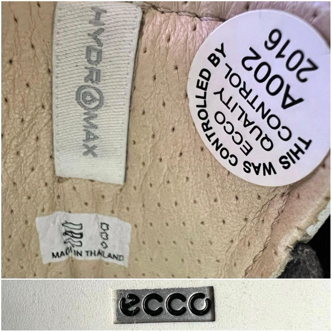 【未使用級】エコー クラシックハイブリッドゴルフシューズ ウイングチップ シボ革