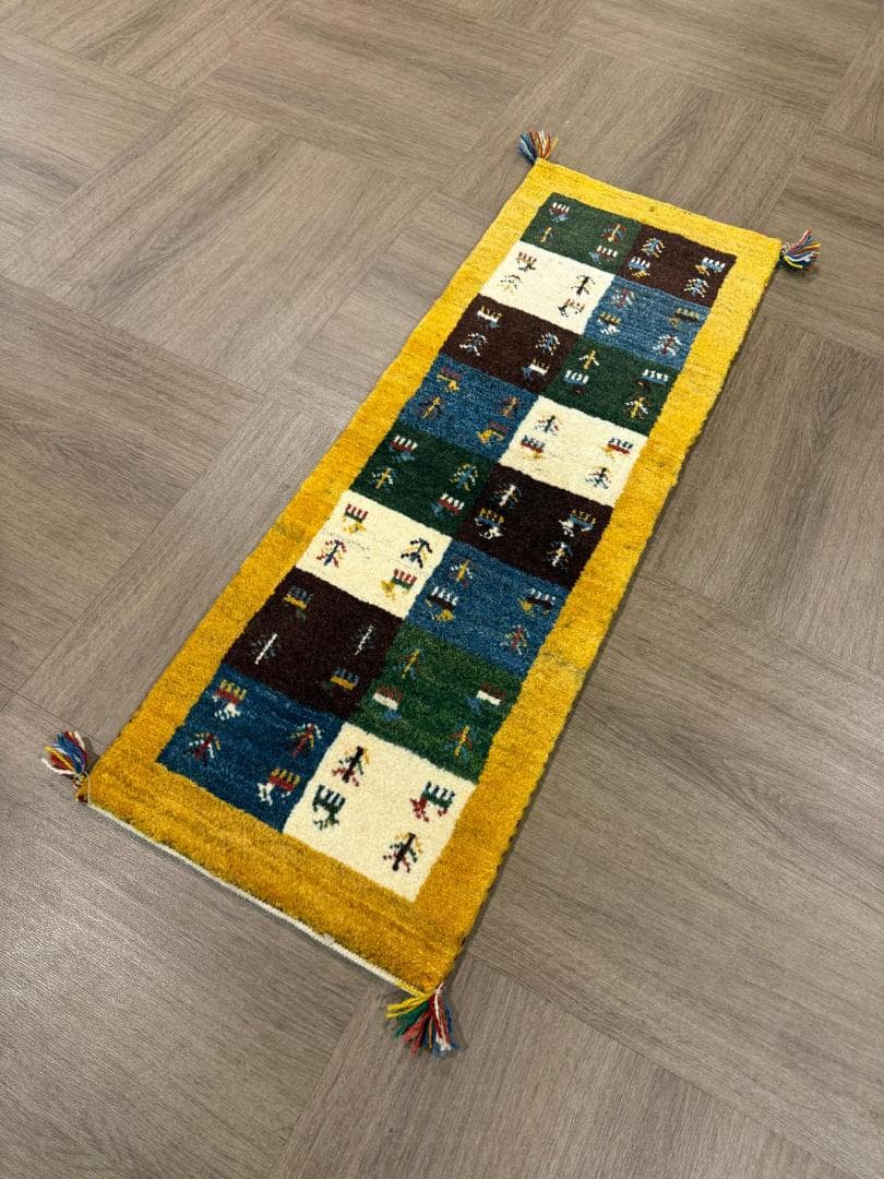 120x42cm ペルシャギャッベ ランナー (ギャベ) ペルシャ絨毯 ギャッベ