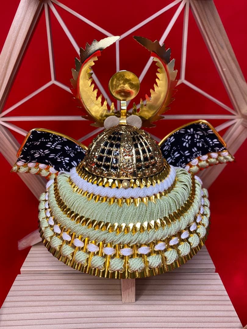 徳川家康公之兜　東京久月　五月人形　兜飾り　秋田杉　加茂　組子細工