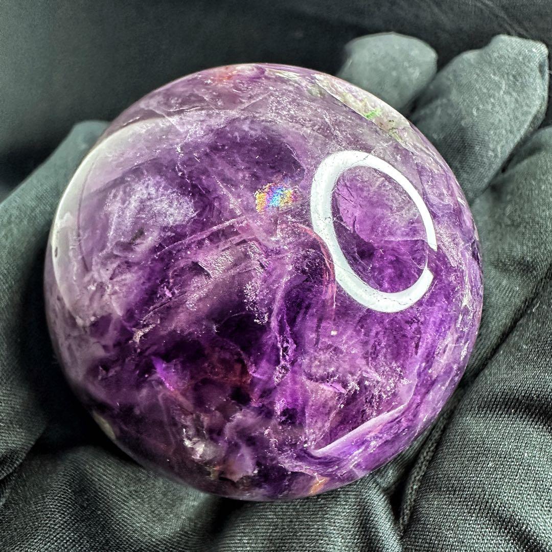 爆レア❗️レインボー☆フローライト 丸玉☆癒しパワーパワーストーン天然石A1153