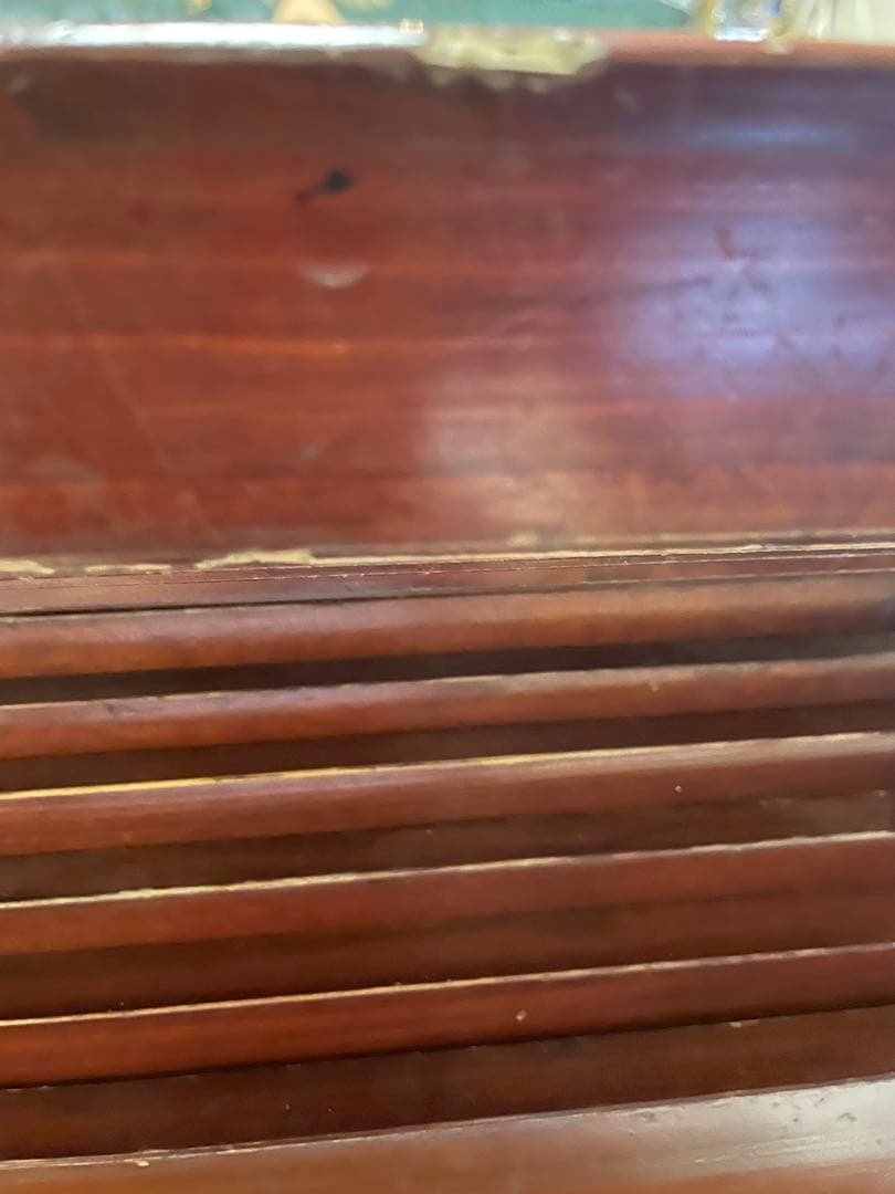 漆塗り　入れ子　7段　木箱　7個組　昭和レトロ　アンティーク　蓋付　ヴィンテージ