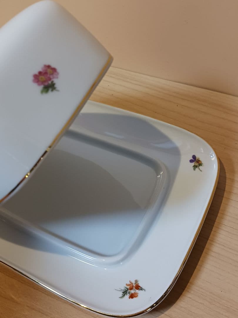 フュルステンベルグ　バターディッシュ　花柄陶器　バターケース