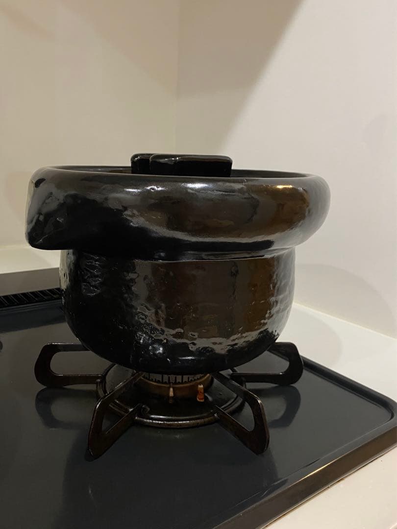 完美品 雲井窯三合黑樂飯釜 飯鍋 土鍋