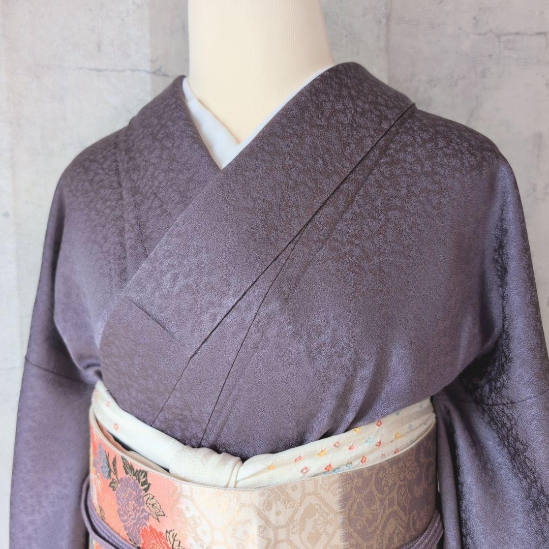 訪問着　フルセット　着物　付け下げ　正絹　絞り　紫　C2