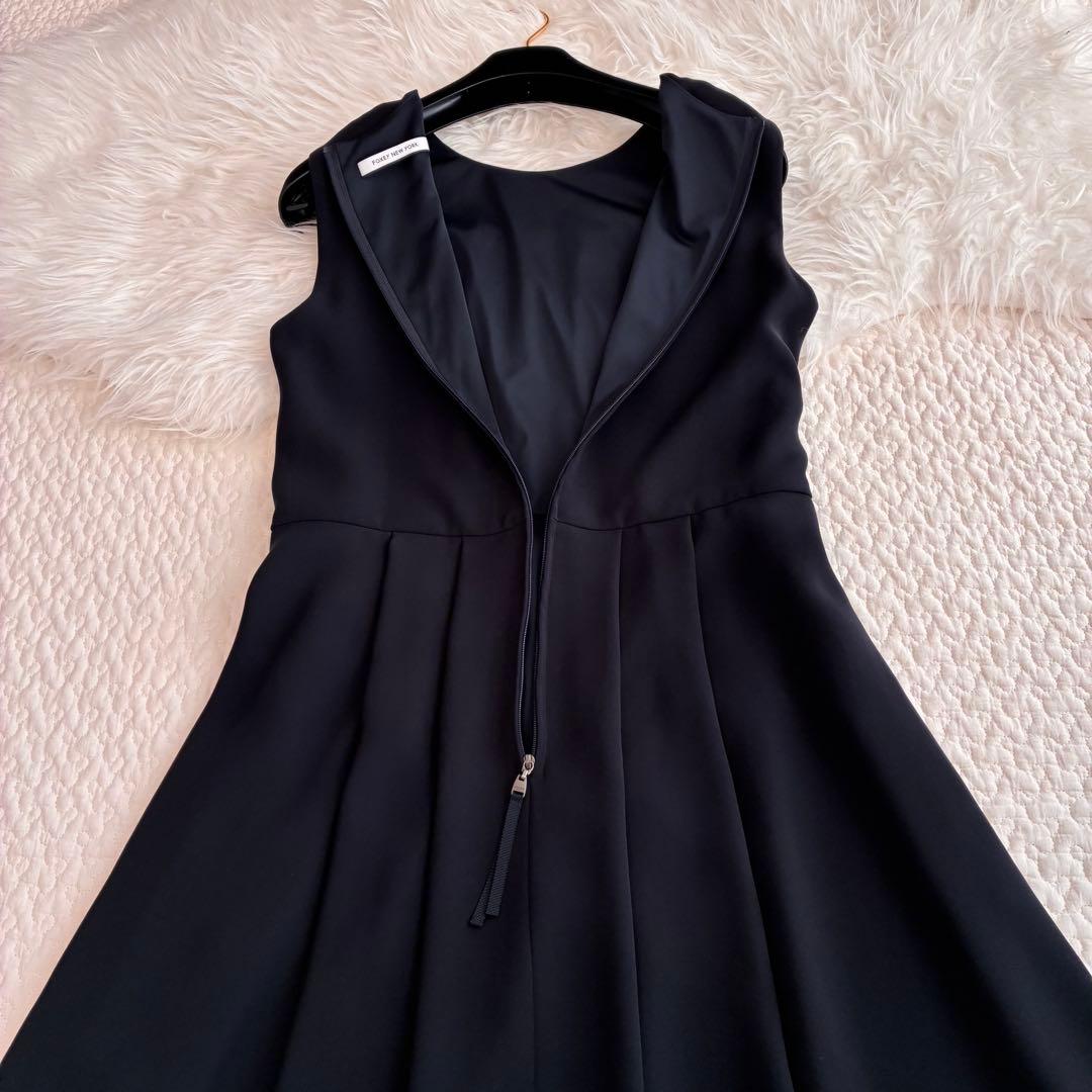 美品♡フォクシーニューヨーク　プリーツタックワンピース　ネイビー　40